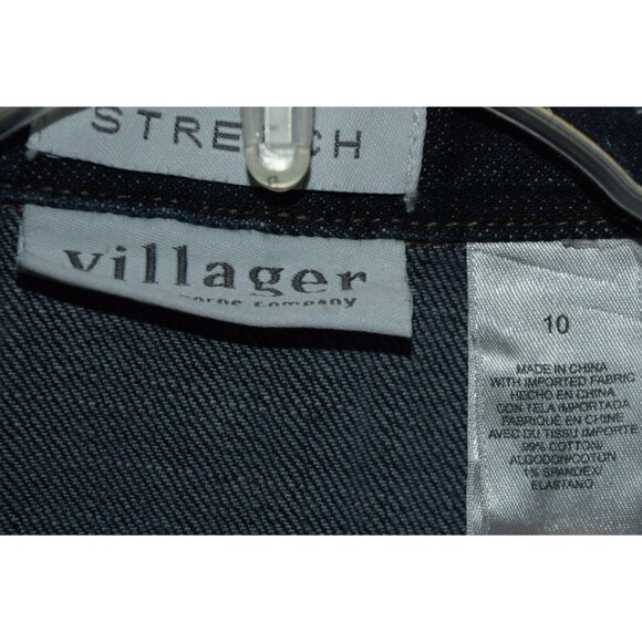 VILLAGER By Liz CLaiborne Women's Sz 10 STRETCH Denim Jean Jacket Nice! - Picture 5 of 6